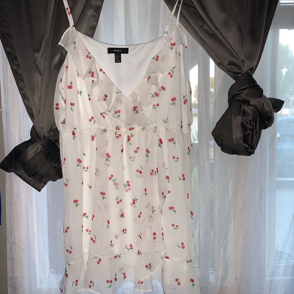 White cherry dress